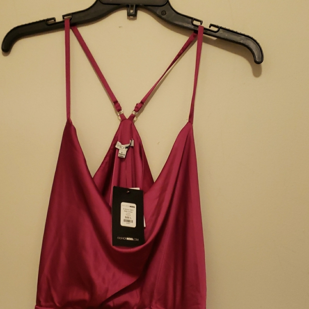 Fashion Nova Satin Dress Large